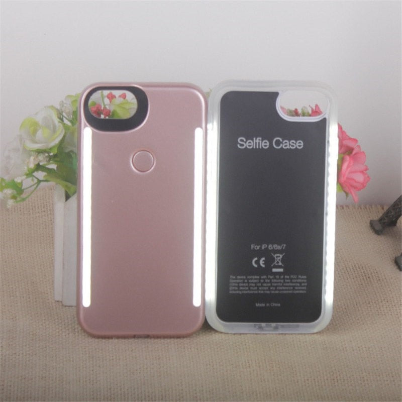 New arrival For iPhone XS MAX XR anti-fall 3 generations Light Up selfie flash phone Case for iphone 11 Pro X XS 6 6s 7 8 plus