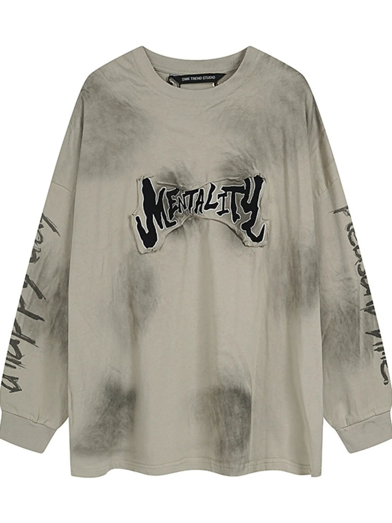 Men's letter graphic long sleeve sweatshirt in wasteland apricot
