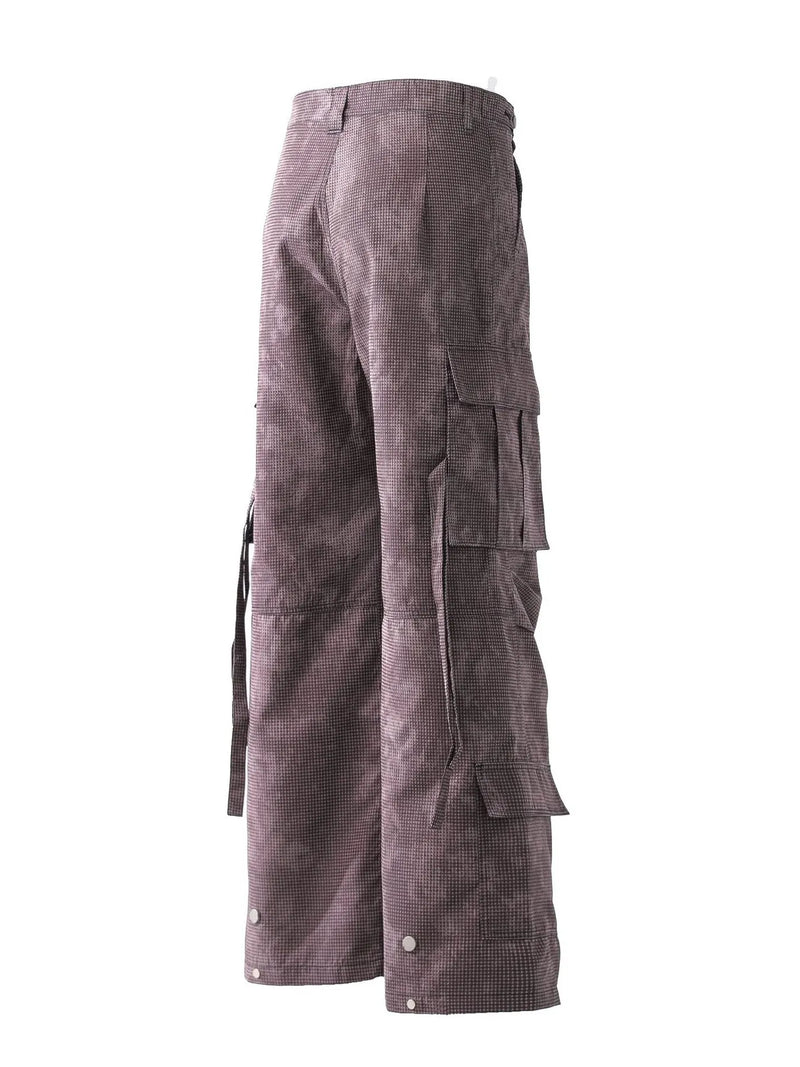 Men's wide leg multi-pocket cargo pants, view 3