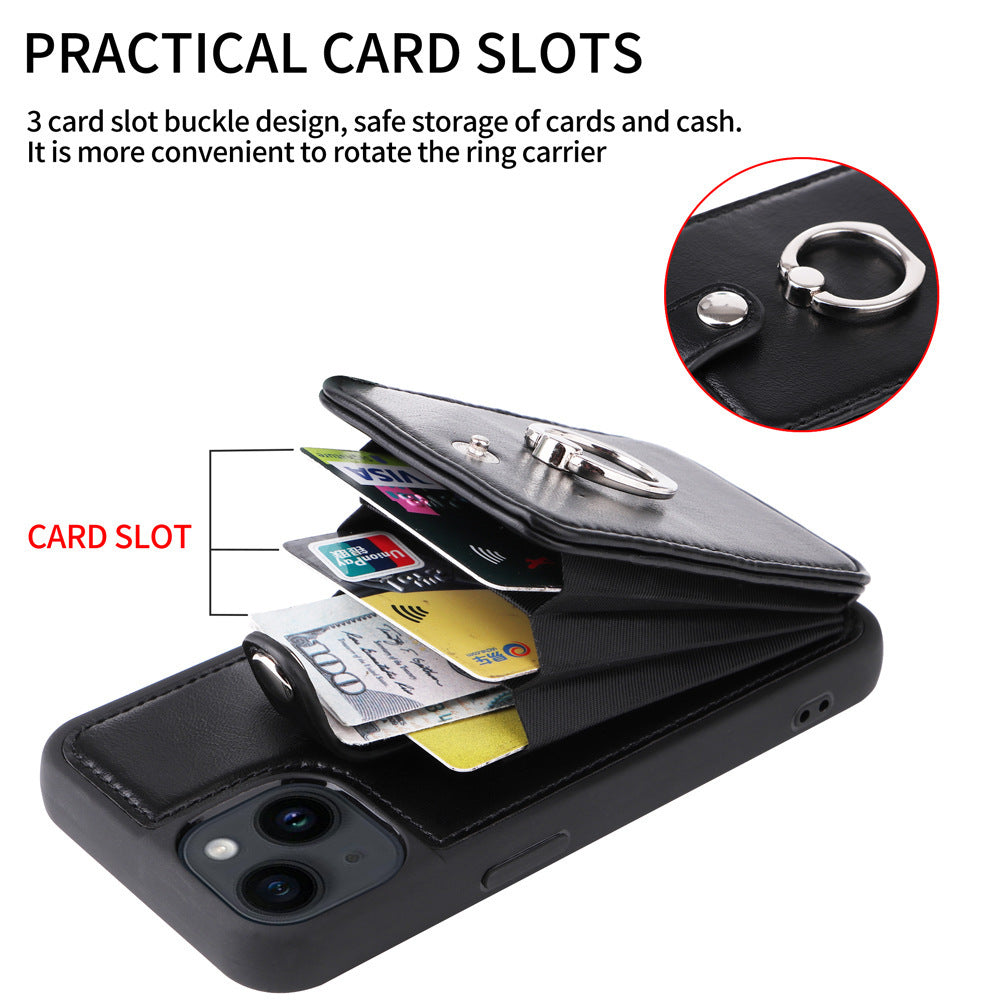 Suitable for iPhone 14 wallet phone case Apple 13 Promax flip cover protective case accordion card insertion phone leather case