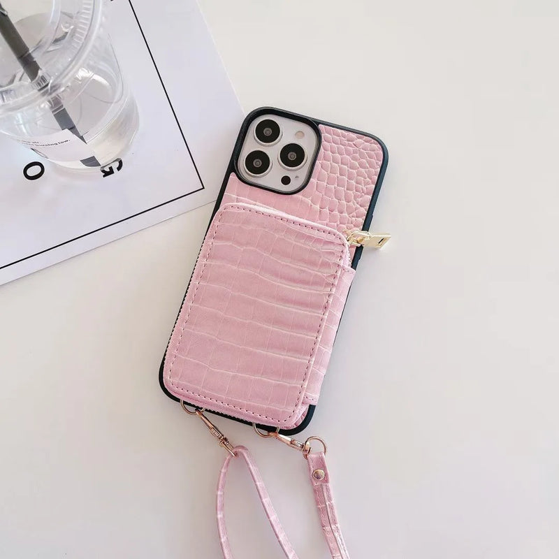 Crossbody wallet phone case with lanyard, view 4