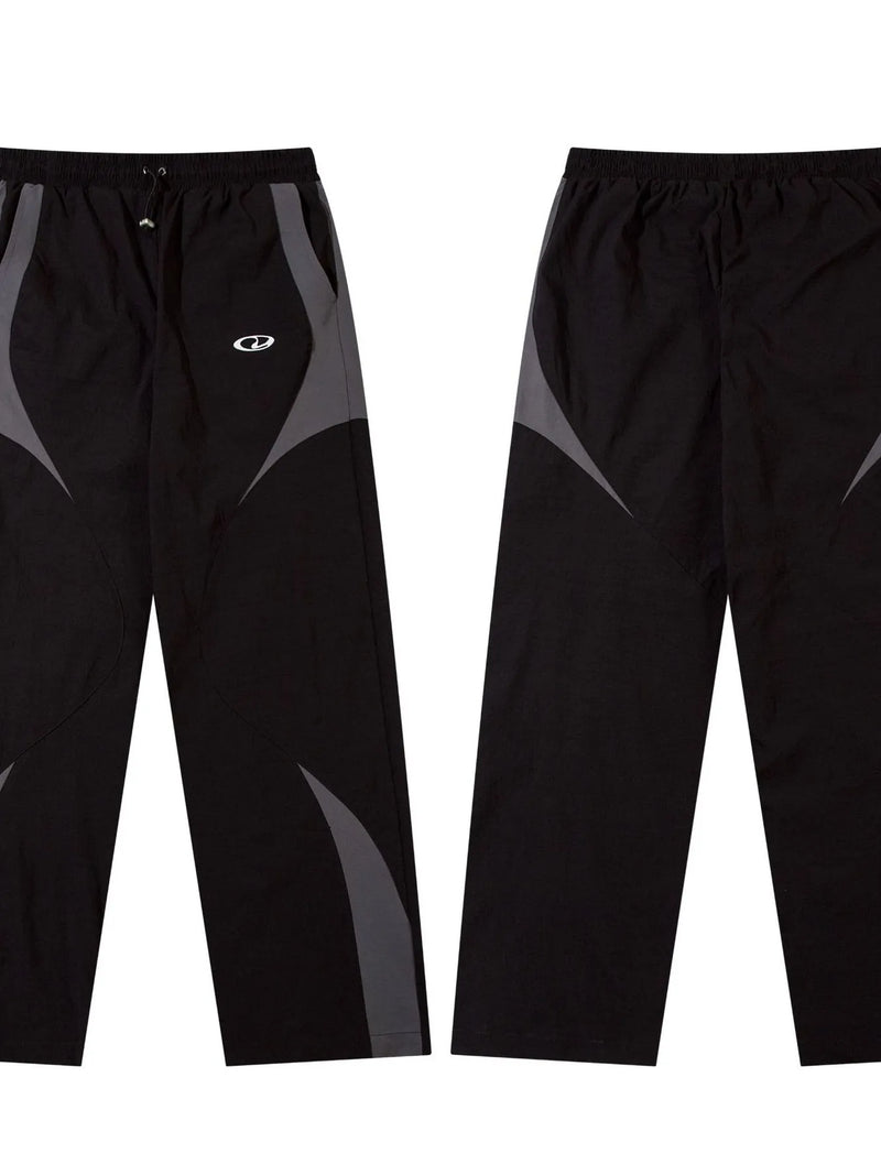 Men's black quick-dry drawstring wide leg pants, view 4