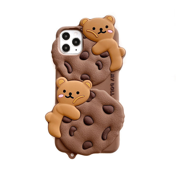 Cookie Chocolate Biscuit Bear Suitable For iPhone12promax Mobile Phone Case Cartoon 13 Silicone Apple 7plus Cover
