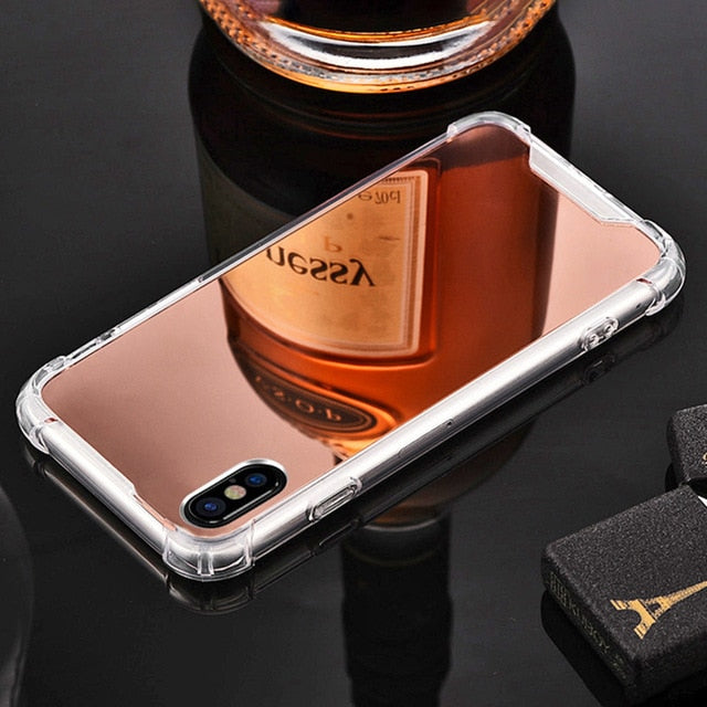 Luxury Plating Mirror Phone Case Cover For iPhone 7 Case Silicon For iPhone 6 6S 8 Plus X 10 XR XS XS Max Case Coque