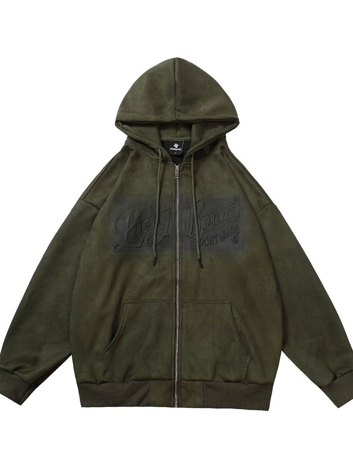 LEXE Olive Zip-Up Hoodie