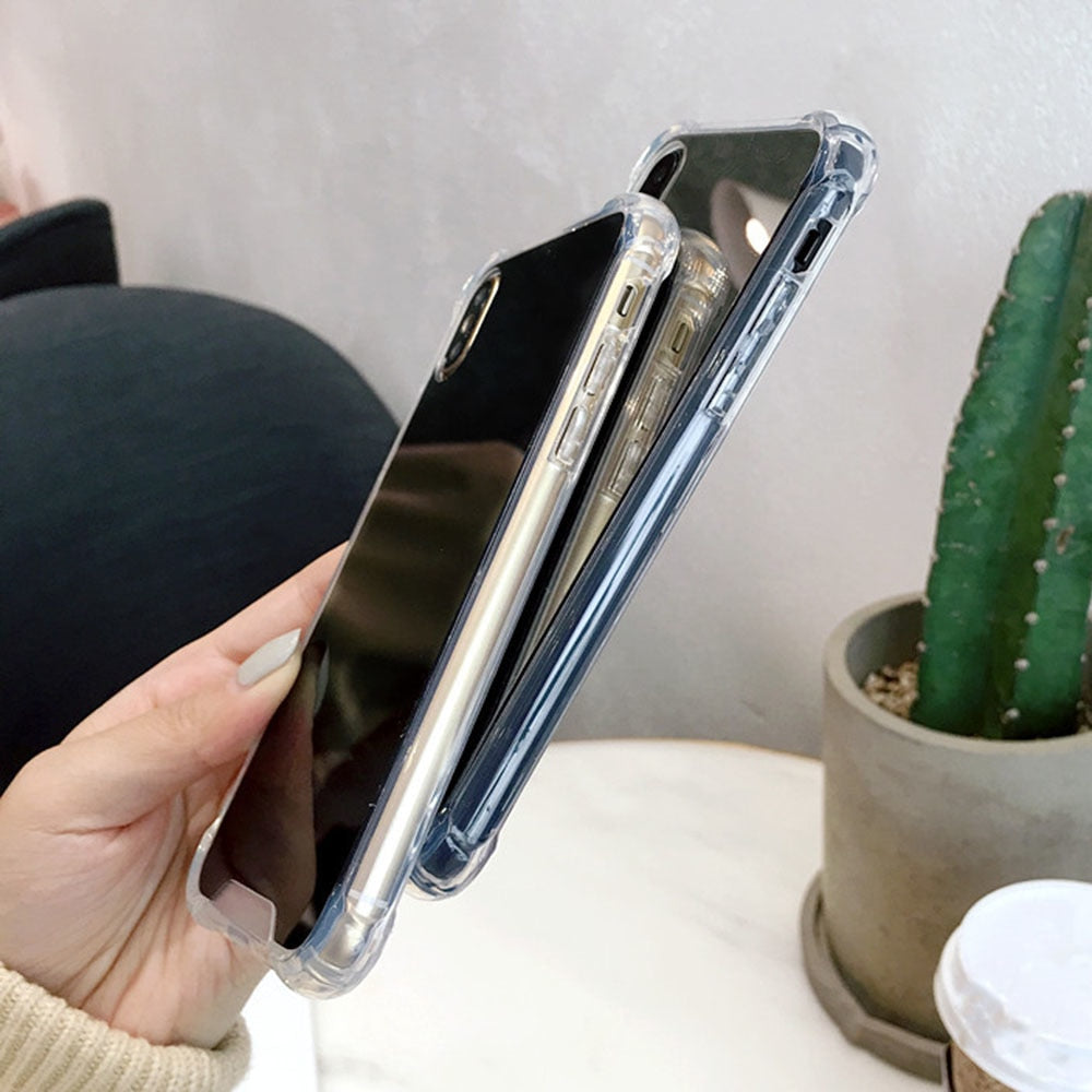 Luxury Plating Mirror Phone Case Cover For iPhone 7 Case Silicon For iPhone 6 6S 8 Plus X 10 XR XS XS Max Case Coque