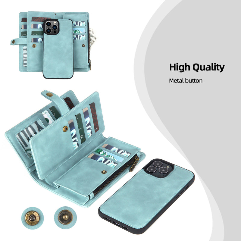Faux leather flip wallet phone case for iPhone 15, view 4