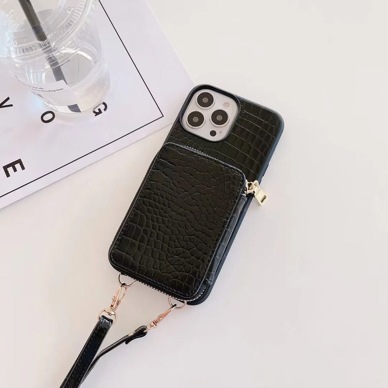 Crossbody wallet phone case with lanyard, view 2