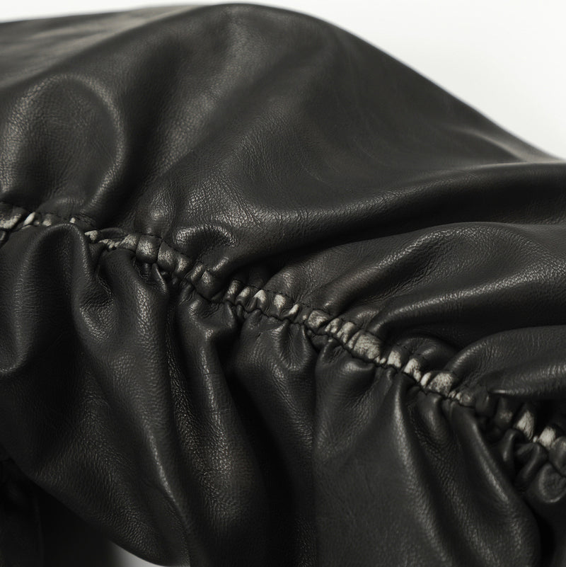 Retro hooded faux leather padded jacket, view 4
