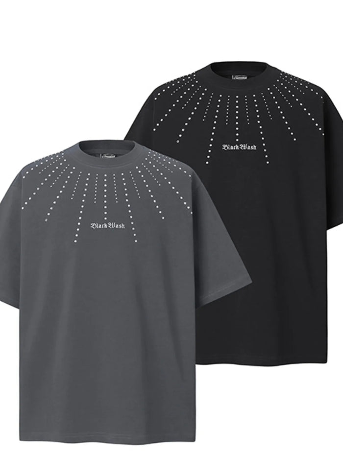 Men's Embellished Oversized Short Sleeve T-Shirt