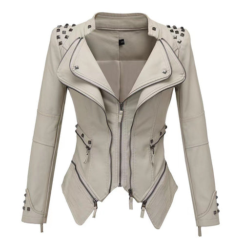 Women's slim fit motorcycle jacket
