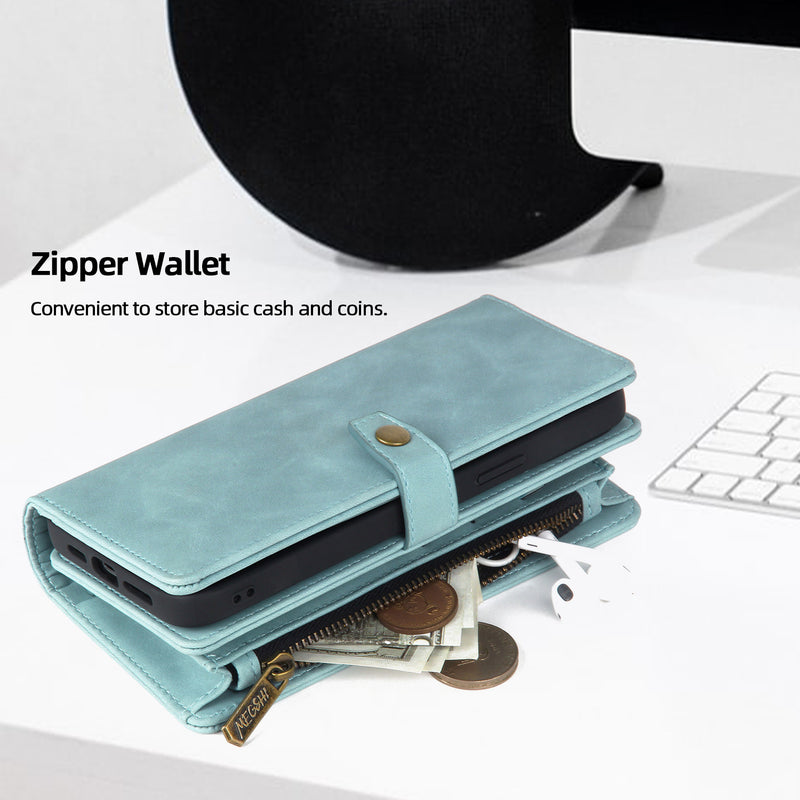 Faux leather flip wallet phone case for iPhone 15, view 3