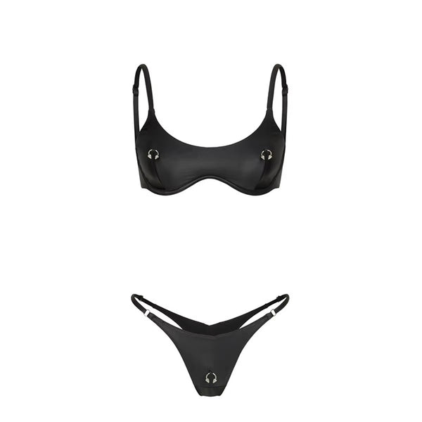 Black U-neck bikini