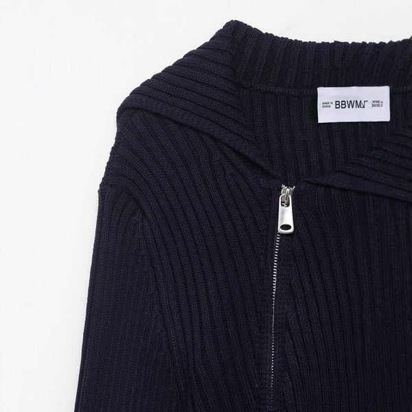 zip knit sweater