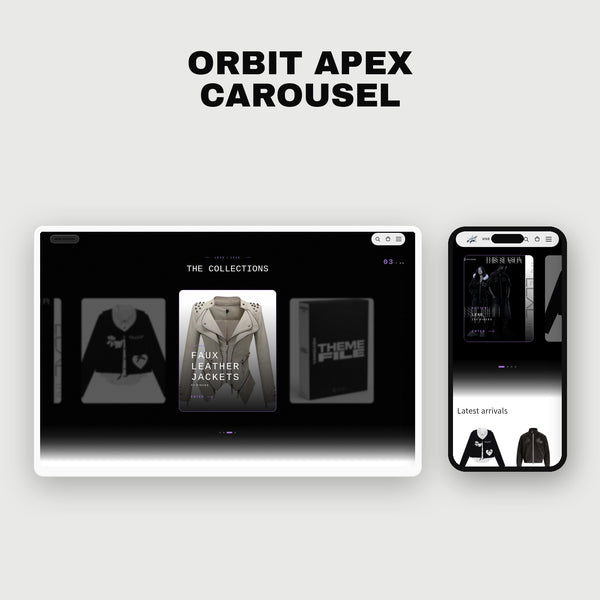 Orbit Apex collection carousel on desktop and mobile